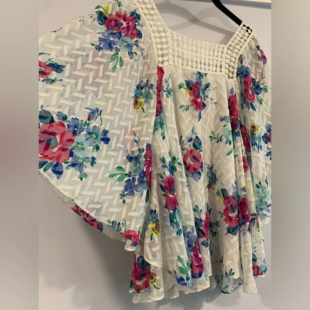 Excellent Condition, Meadow Rue/Anthropologie Flutter/Kimono Oversized Top, Sz S - Picture 5 of 12